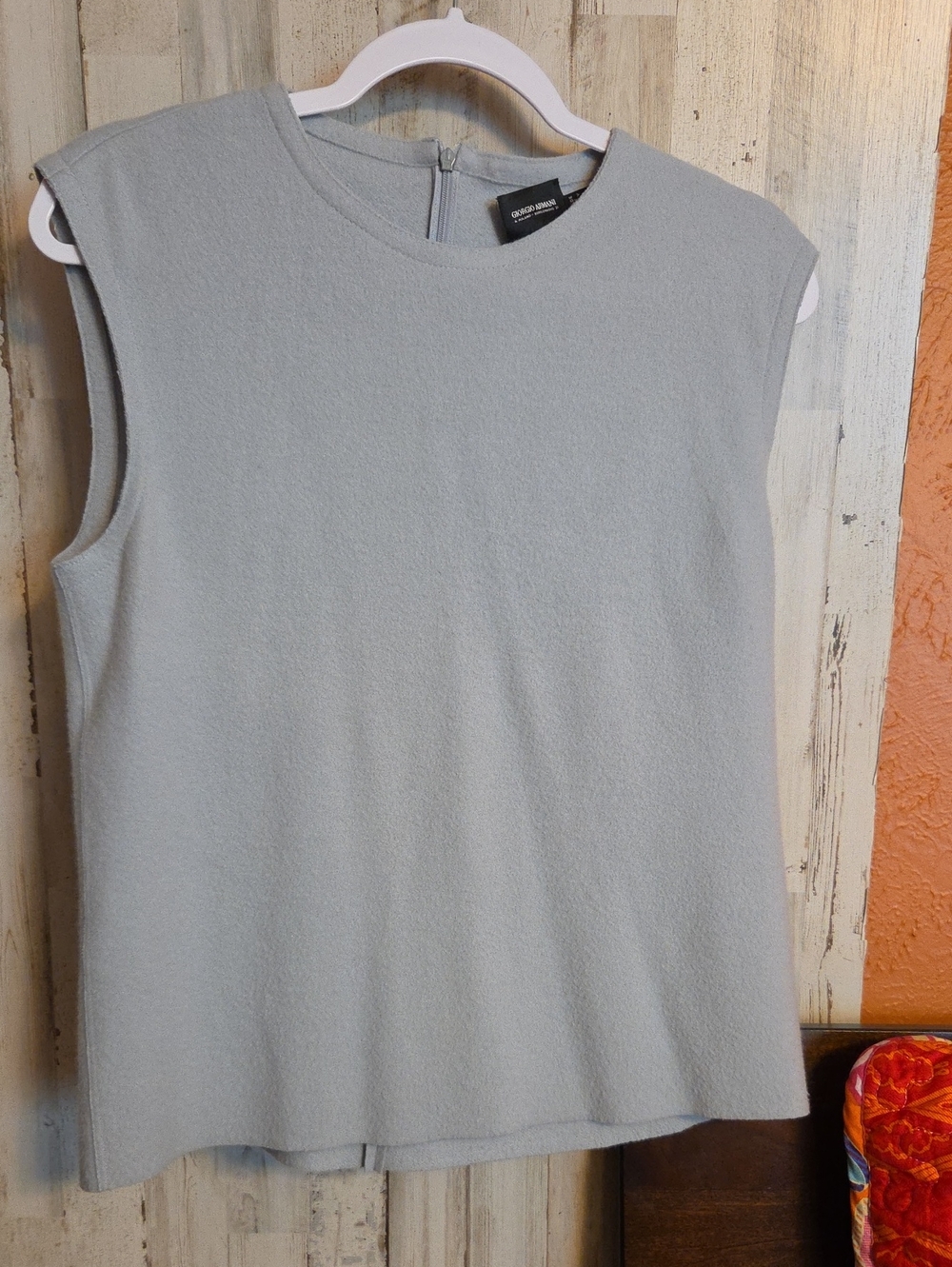 Giorgio Armani Light Grey Sleeveless Crewneck Tank Cashmere